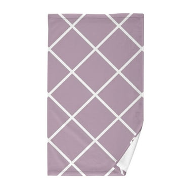 Cotton Bath Towels Soft Face Towel Absorbent Quick Dry Pale Mauve Block 16"x28"