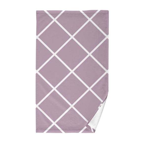 Cotton Bath Towels Soft Face Towel Absorbent Quick Dry Pale Mauve Block 16"x28"