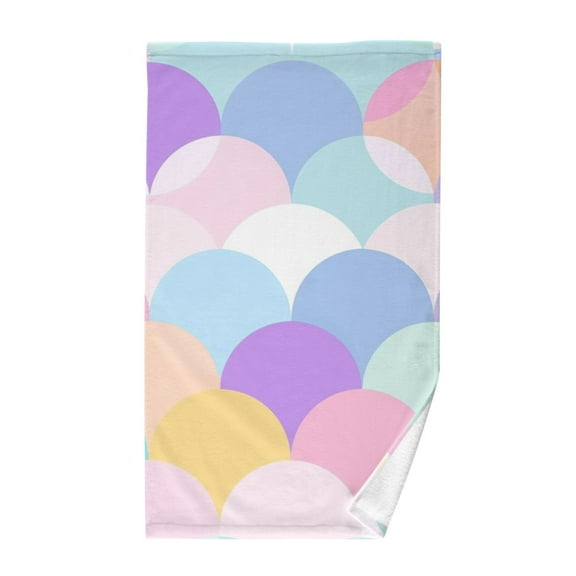 Cotton Bath Towels Soft Face Towel Absorbent Quick Dry Pastel Colors Scales 16"x28"