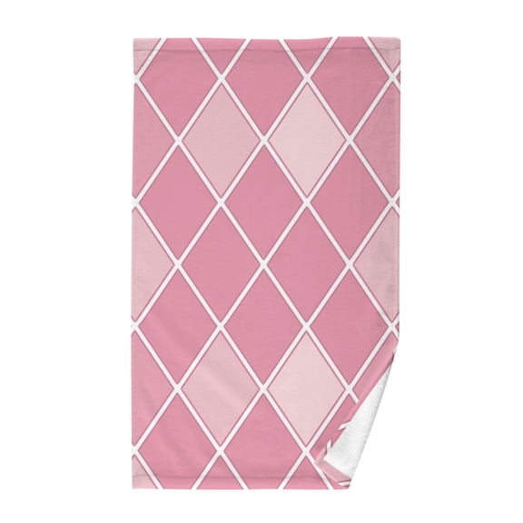 Cotton Bath Towels Soft Face Towel Absorbent Quick Dry Pink Block 16"x28"