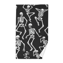 Cotton Bath Towels Soft Face Towel Absorbent Quick Dry Skeletons Dancing 16"x28"