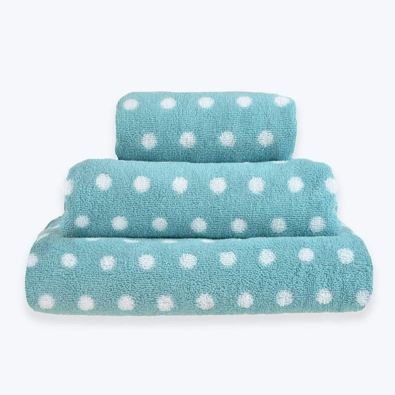 Cotton Bath Towels in Bold Stripe & Spot Design