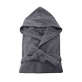 thumbnail image 1 of Cotton Bathrobe for Men, Terry Cloth Robe with Hooded Towel Full Length Robe Dark Grey One Size, 1 of 9
