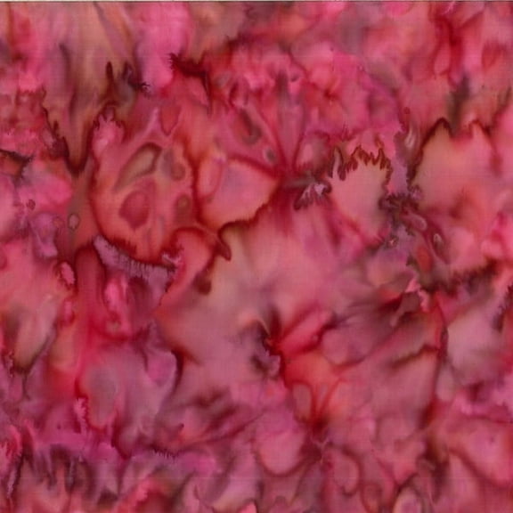 Cotton Batik Pink Watercolors Mottled Style 44" Wide Hand-Dyed Bali Batik Fabric by the Yard (839-218CAMELLIA)