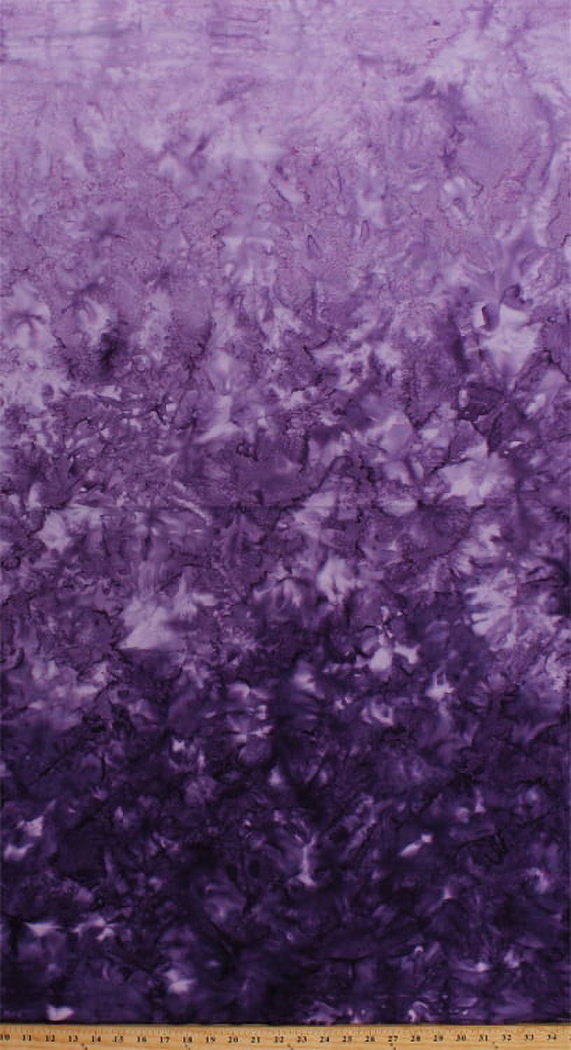Cotton Batik Violet Purple Ombre Gradations Variations Mottled Style Hand Painted Batik Cotton Fabric Print by the Yard (851-VIOLET-81)