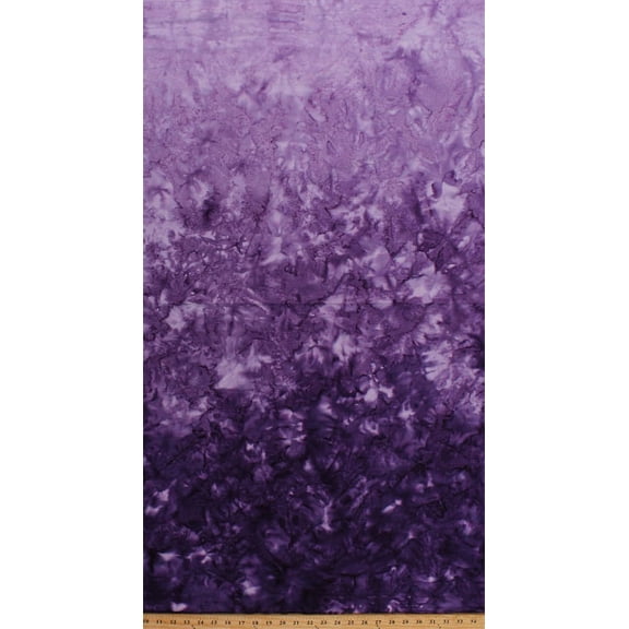 Cotton Batik Violet Purple Ombre Gradations Variations Mottled Style Hand Painted Batik Cotton Fabric Print by the Yard (851-VIOLET-81)