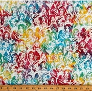 Cotton Batik Womens Faces Ladies Portraits Multi-Color Boutique Batiks Glamour Cotton Fabric Print by the Yard 1930506904-0