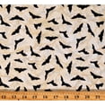 thumbnail image 1 of Cotton Bats Flying Spooky Halloween Black Cat Capers Beige Cotton Fabric Print by the Yard (24121-12BEIGEMULTI), 1 of 1