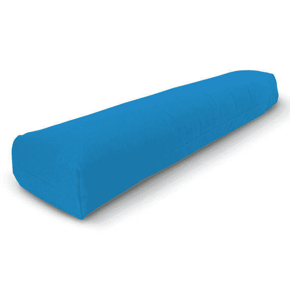 Cotton Batting 28x7x6" Yoga Bolster - Studio Grade Pranayama Yoga Pillow with Natural Cotton Cover - Made In USA, Aqua