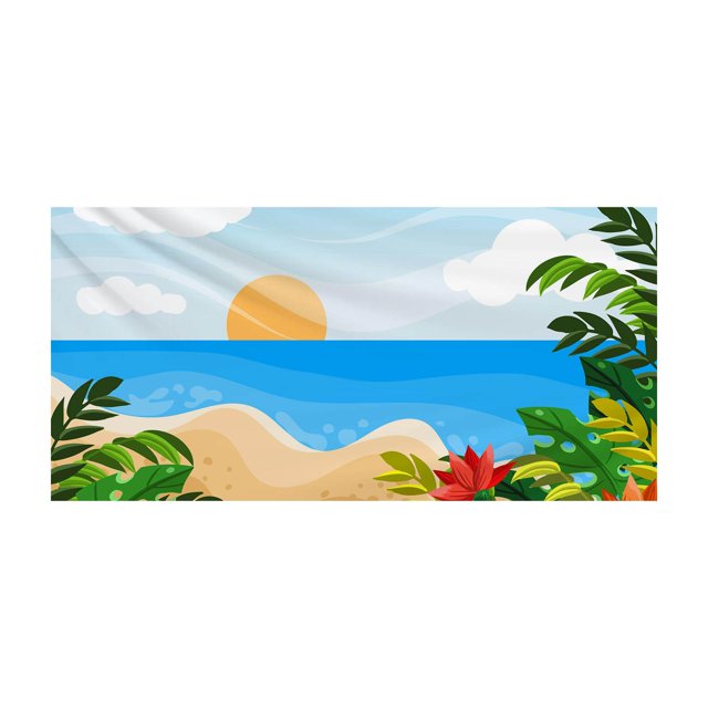 150*75cm Sun and Setting Sun Pattern Microfiber Beach Towels for Travel