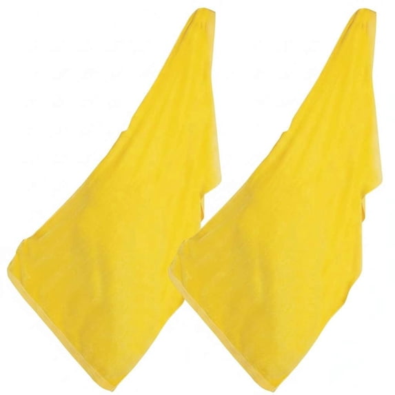 Cotton Beach Towels Set of 2, Oversized Terry Velour, Yellow