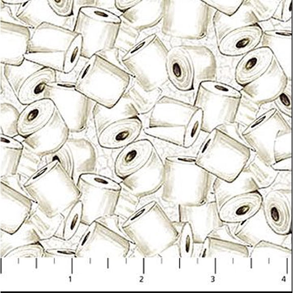Cotton Bear Necessities Toilet Paper Rolls TP Bathroom Northcott Cream Cotton Fabric Print by the Yard (28625-11)