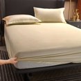 Cotton Bed Linen Single/Queen/King Fitted Bed Sheet Pure Color Fitted