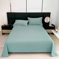 thumbnail image 1 of Cotton Bed Sheet Set - Breathable Plain Fitted Sheet & Pillowcase for Dorm, Home (Twin/Full/Queen, Multiple Colors), 1 of 6