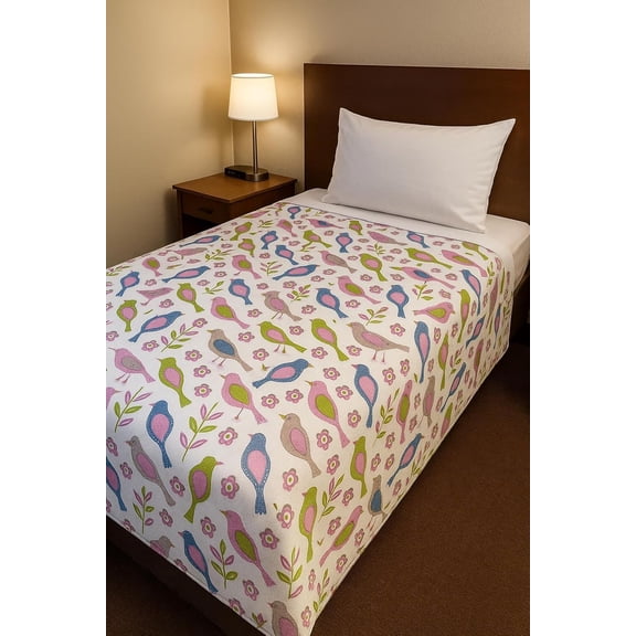 Cotton Bed Sheet For Single Bed - 60 X 90 Inches, Multicolor | Premium Sustainable 100% Cotton Fabric - Beautiful & Soft Touch, Perfect For Everyday Use