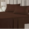 thumbnail image 1 of Cotton Bed Sheets Set 4 PC, Bedding Set 100% Cotton 400 Thread Count, Sateen, Bedding Sheets & Pillowcases with 12 Inch Deep Pocket on Mattress Chocolate Solid - Cal King Size, 1 of 5