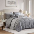 thumbnail image 1 of Cotton Bedding Set 10 PCS Queen Luxury Jacquard Comforter Set Grey,Comforter Set, 1 of 16