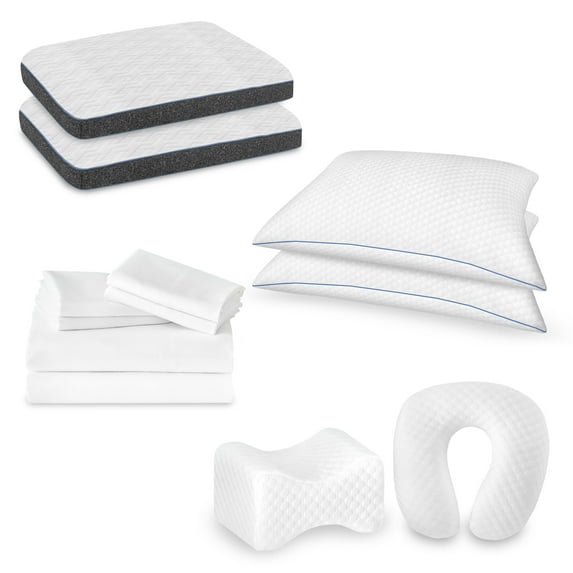 Cotton Bedding Set 12-Piece Premium Comfort Bedding Pack, Cal King Size,Comforter Set