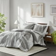 thumbnail image 1 of Cotton Bedding Set 3 PCS Full/Queen Botanical Cotton Comforter Set Gray,Bed In A Bag, 1 of 14