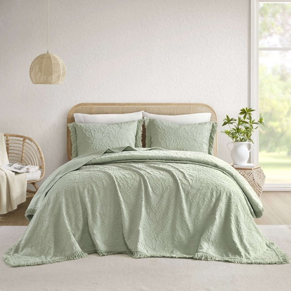 Cotton Bedding Set, 3PCS Queen Bedspread Set, Sage Comforter Set,Polyester Bed In A Bag, Household Supplies & Décor Bedding Bedding Sets 3PCS Queen Bedspread Set