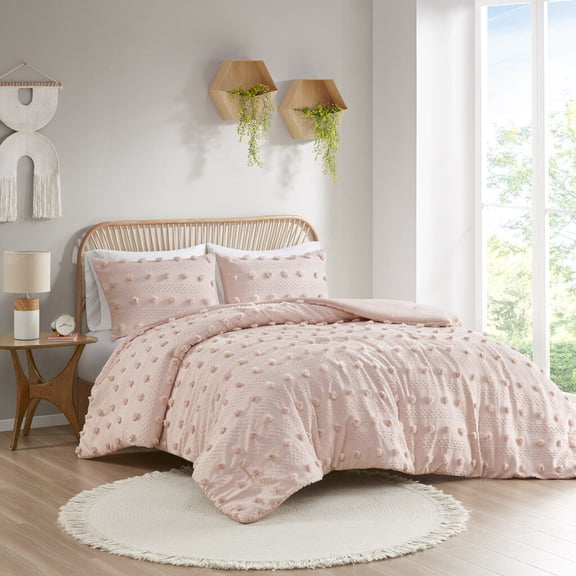 Cotton Bedding Set, Full/Queen Clip Jacquard Comforter Set, Pink Comforter Set,Polyester Bed In A Bag, Household Supplies & Décor Bedding Bedding Sets Full/Queen Clip Jacquard Comforter Set