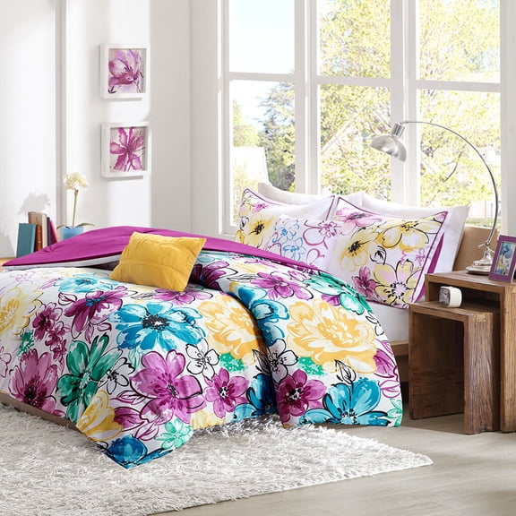 Cotton Bedding Set, Full/Queen Floral Comforter Set, Blue Bed In A Bag,Polyester Comforter Set, Household Supplies & Décor Bedding Bedding Sets Full/Queen Floral Comforter Set