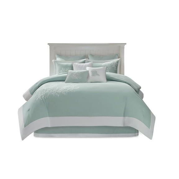 Cotton Bedding Set Oversized Cotton Jacquard Comforter Set Aqua Twin,Comforter Set