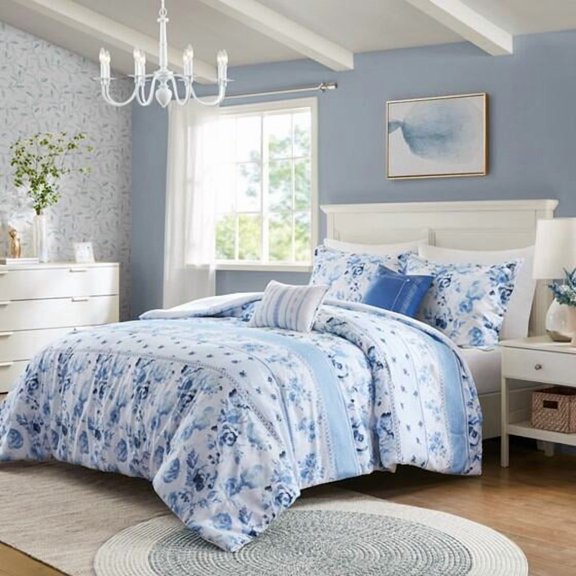 Cotton Bedding Set, Twin/Twin XL Floral Striped Comforter Set, Multicolor Comforter Set,Polyester Bed In A Bag, Household Supplies & Décor Bedding Bedding Sets Twin/Twin XL Floral Striped Comforter S