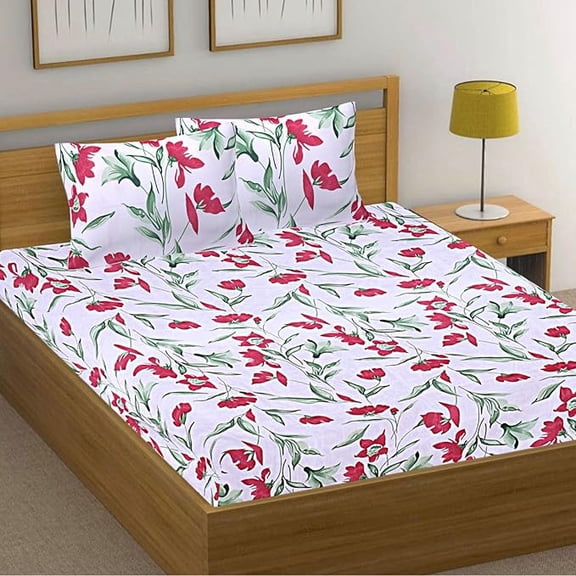 Cotton Bedsheet Comfort Design | Classic Patterns | 100% Blend Cotton | 2 Pillow Covers