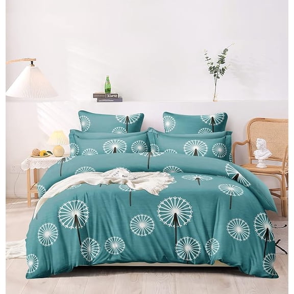 Cotton Bedsheet Super King Size Floral Print Bedsheet With 2 Pillow Covers - Size 108 X 108 Inch, Blue | 210 TC King Size Bedsheet