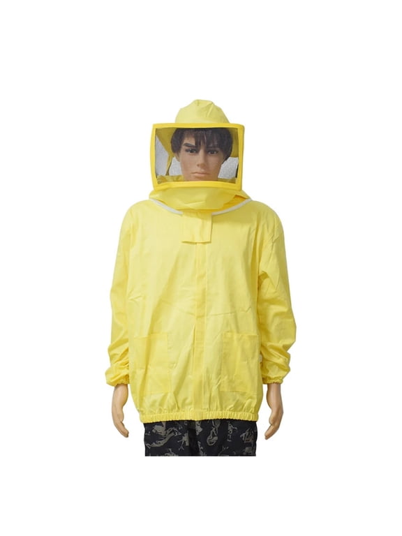 Cotton Beekeeping Jacket With Fencing Veil Yellow Beekeeper Protective Gear Beekeeper Suit Bee Clothing ,Easy to Wear