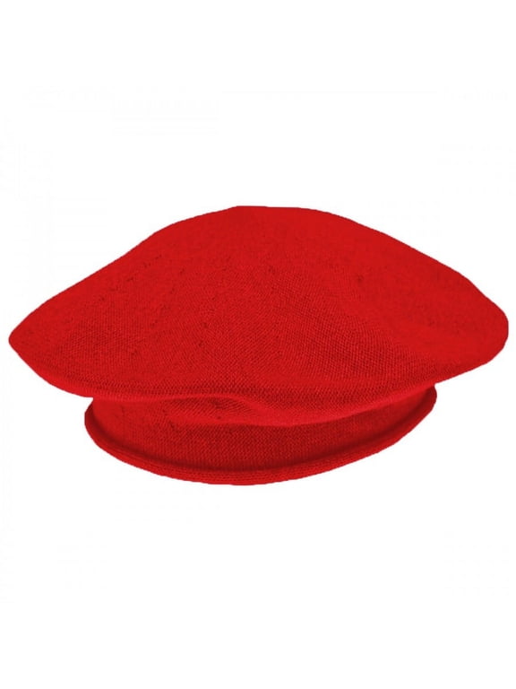 Cotton Beret - 11.5 inch Diameter - ONE SIZE FITS MOST - Red