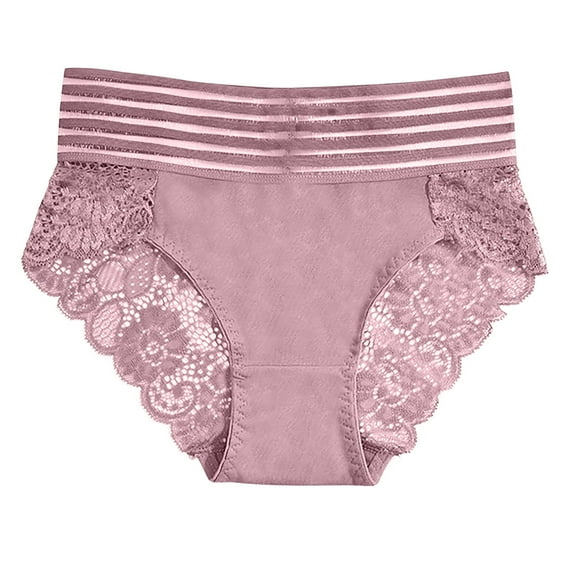 Cotton Bikini Underwear Panties for Women Seamless, Women's Sexy Solid Color High Waist Lace Seamless Abdomen Belt Comfortable Breathable Briefs.