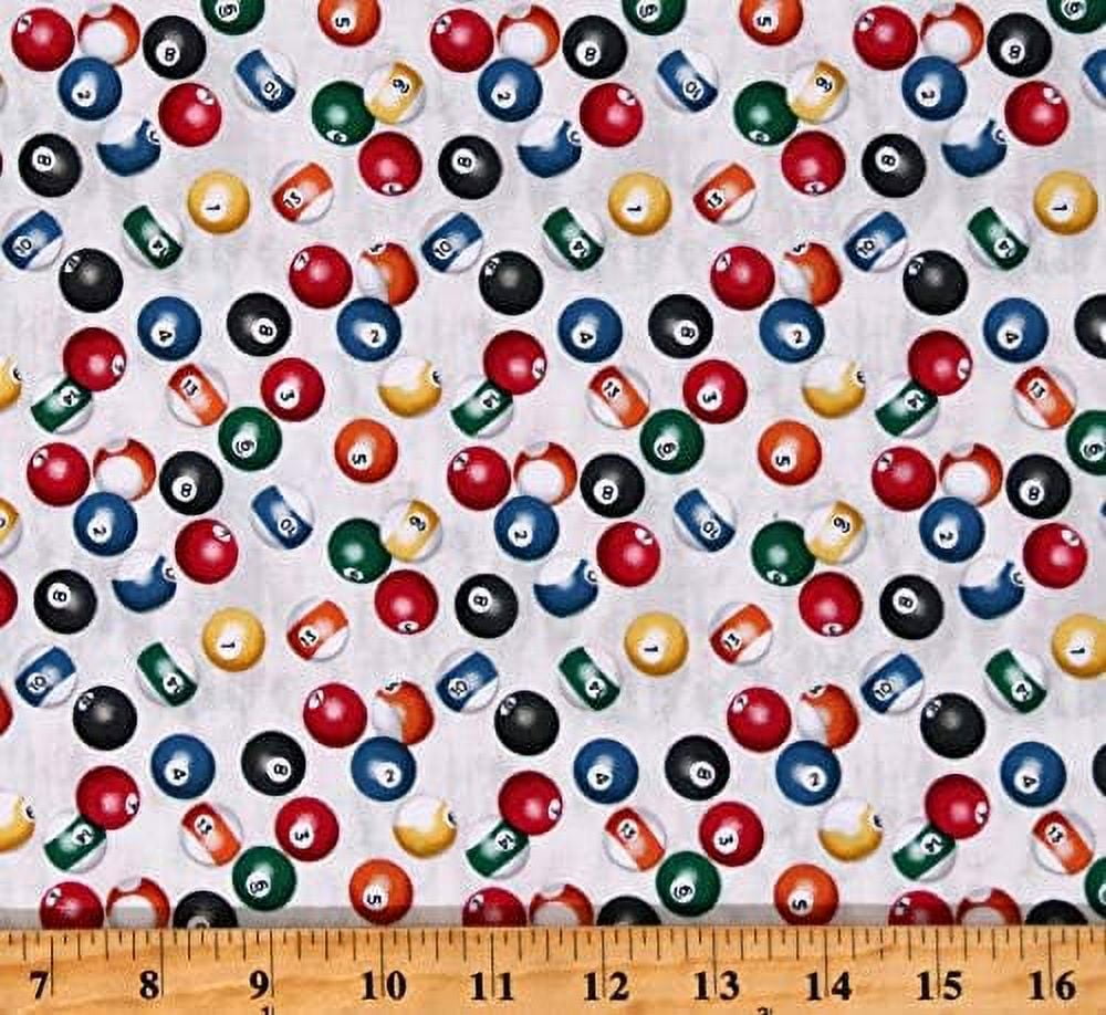 Cotton Billiards Billiard Games Game Night Man Cave Cream Cotton Fabric