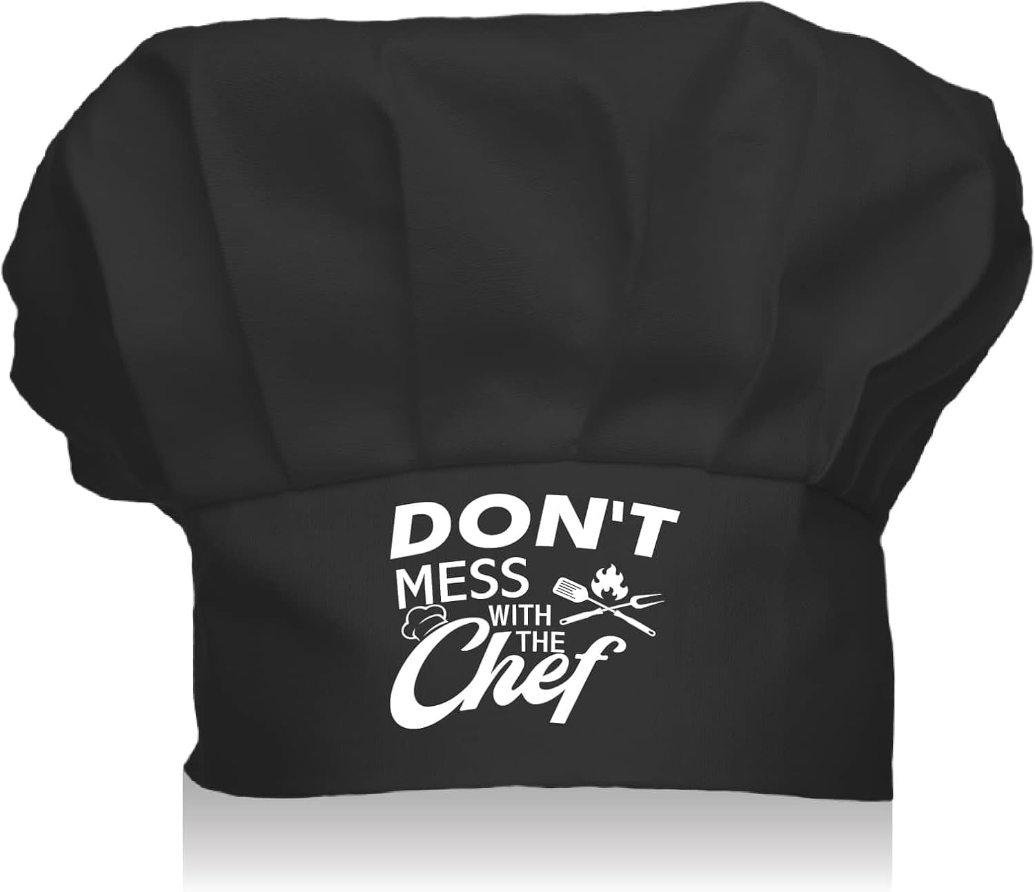 Cotton Black Chef Hat Adults Adjustable Elastic Baker Kitchen Catering ...