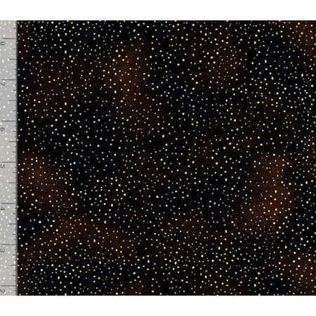Cotton Black Golden Tiny Dots - Metallic Cleo by Chong-A Hwang Timeless Treasures Cotton Fabric Print by the Yard (cleo-cm1888-black)