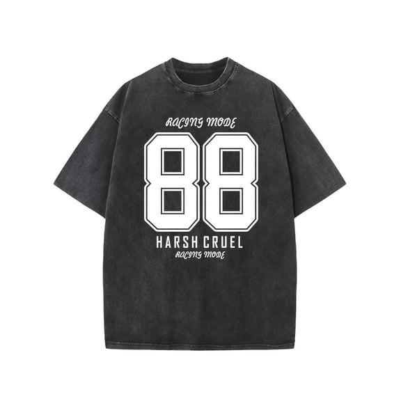 Cotton Black Tee Retro Hip Hop Graphic Top Washed Vintage Streetwear Oversized Comfortable S-2XL Plus Size