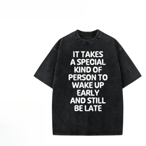 Women Trendy Black Tee Special Person Late Graphic T-Shirt Top Washed Vintage Oversized Streetwear Casual S-2XL Plus Size