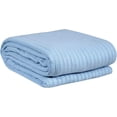 thumbnail image 1 of Cotton Blanket Queen Size 90 x 90 in- Soft and Breathable Cable Weave Cotton Thermal Bed Blanket 100% Fine Cotton, Warm Throw for Bed, Couch, Travel & Car-Blue, 1 of 13