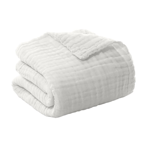 Cotton Blanket for Bed - Cooling Breathable and Lightweight, Soft Cozy Textured Herringbone Woven Summer Blanket for Home Decor