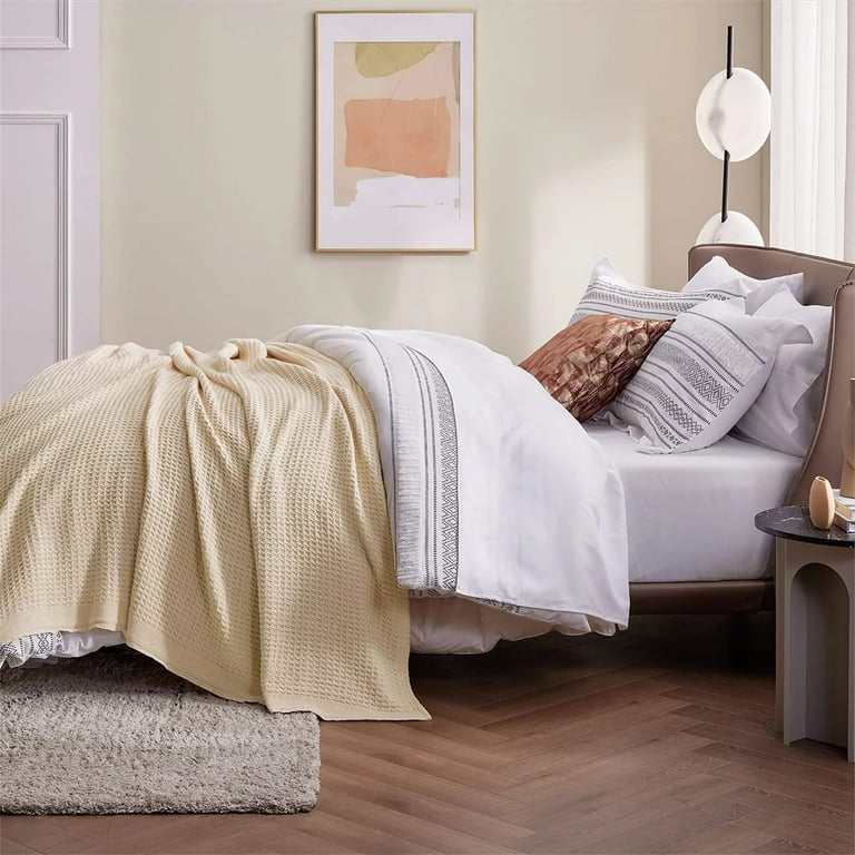 Cotton Blankets 66x90 Beige Walmart