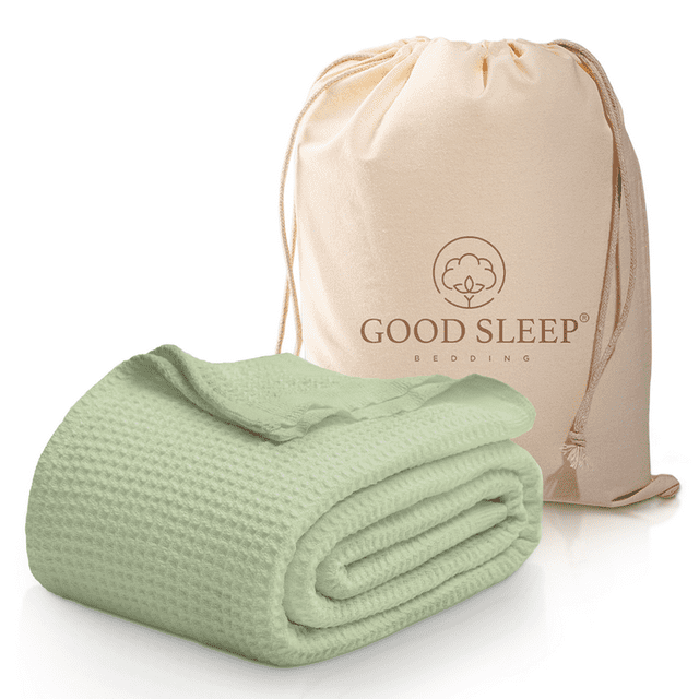 Cotton Blankets Queen Size, Luxury Waffle Weave Super Soft Blanket, All