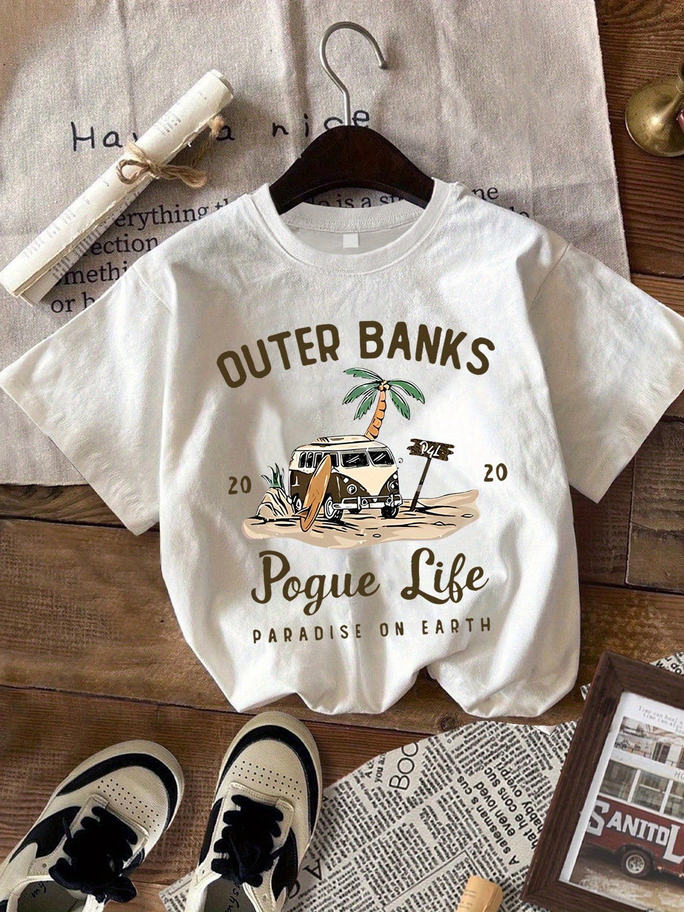 Casual Sporty Tee, Short Sleeve T-Shirt For Women