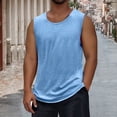 thumbnail image 1 of Cotton Blend Gym Shirts for Men Sleeveless Workout Tank Tops Oversized Loose Fit Breathable Running T-Shirts, 1 of 7