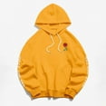 thumbnail image 1 of Cotton-Blend Hoodie Unisex Rose Letter Print Hooded Pullover Kangaroo Pocket Sweatshirt Womens Tops Fall Fashion 2023 Yellow, 1 of 4