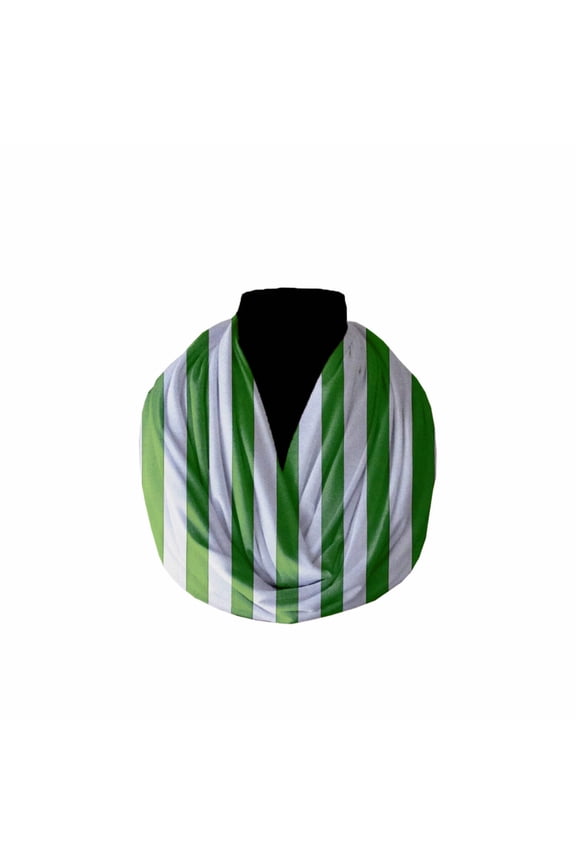 Cotton Blend Infinity Scarf 1 Inch Wide Stripes Print