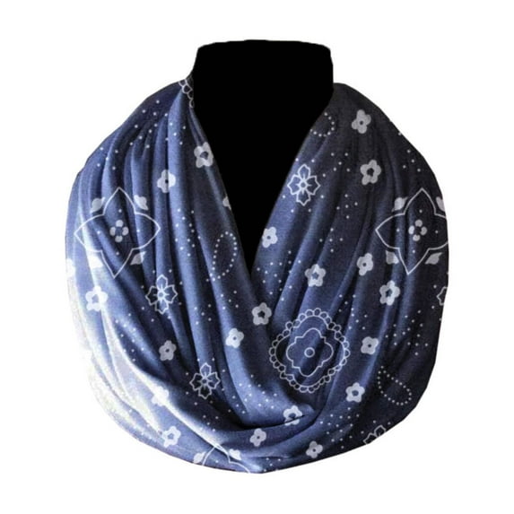 Cotton Blend Infinity Scarf Bandanna Paisley Floral Print