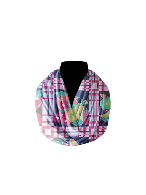 Cotton Blend Infinity Scarf Fruit Bundle Print