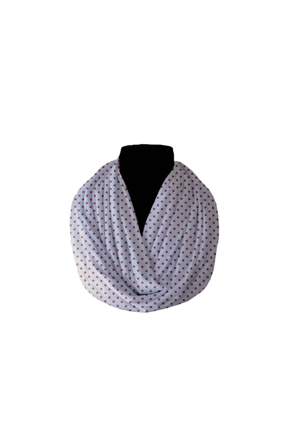 Cotton Blend Infinity Scarf Mini Dots Print