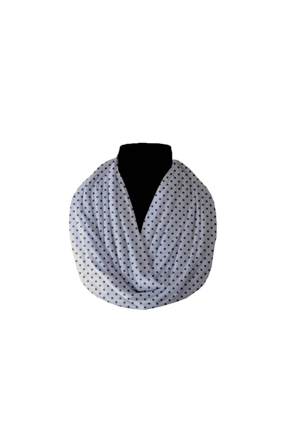 Cotton Blend Infinity Scarf Mini Dots Print